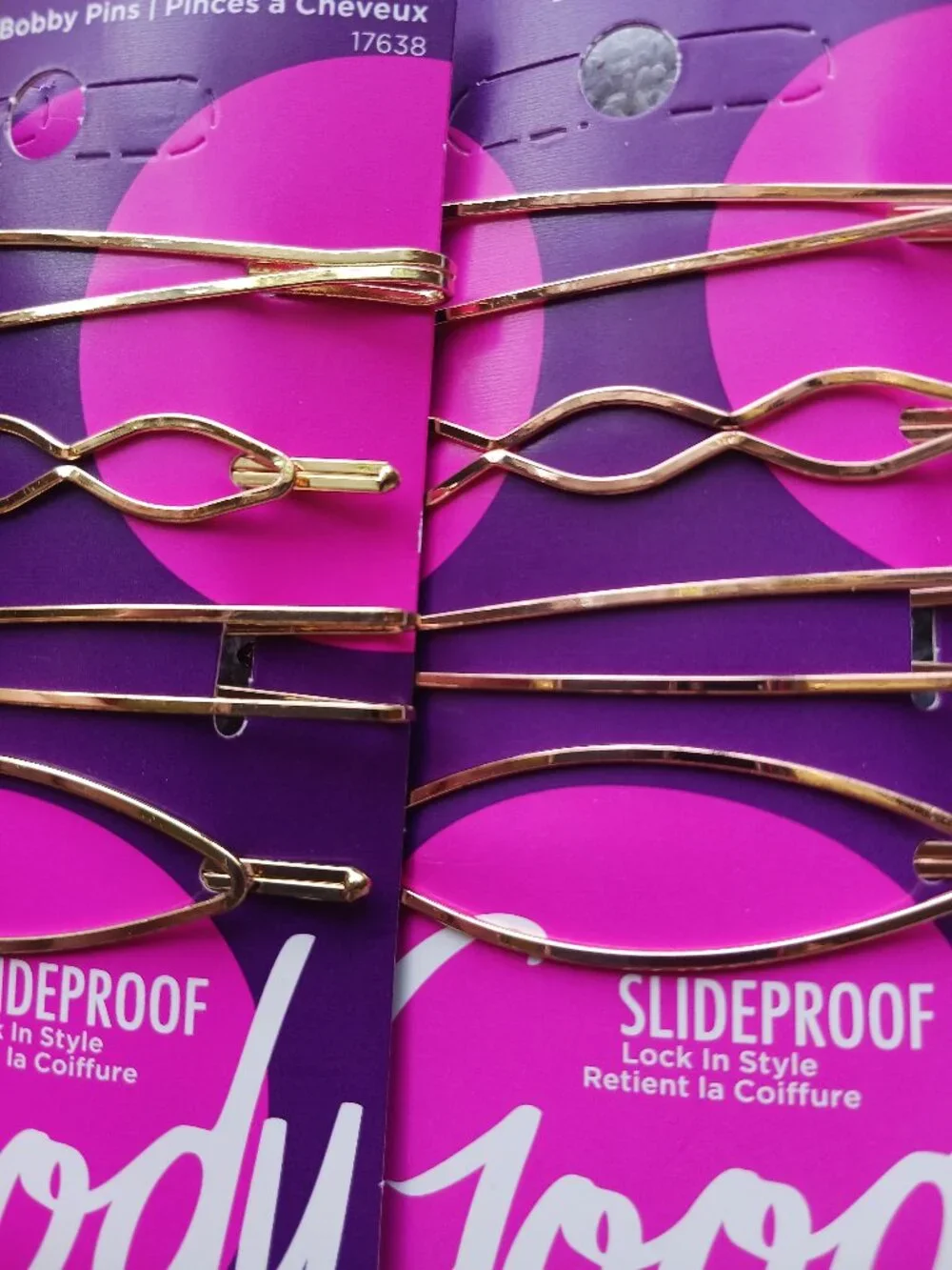 4 Goody Slideproof Decorative Wavy Open Oval Design Bobby Slide Hair Pins Metal